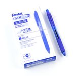 Pentel EnerGel X Retractable Liquid Gel Rollerball Pen, Everyday Writing, Office Supplies, School Supplies, 0.5mm Fine Needle Point, Blue Ink, BLN105-C, Box of 12