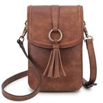 VX VONXURY Small Crossbody Bag for Women, PU Leather Cross Body Cell Phone Purse Designer Shoulder Bag with Adjustable Strap (Brown)