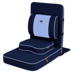Friends of Meditation Extra Large Relaxing Buddha Meditation and Yoga Chair with Back Support Cushion and Meditation Block (100% Cotton, Purple, Seat Size: 24x22 inches)