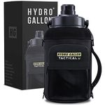 Hydro Gallon® Tactical - Insulated 1 Gallon Water Bottle Jug, Military Grade Sleeve. Large Stainless Steel Vacuum Metal Thermos Growler. Wide mouth, Shoulder Strap, MOLLE, Pockets, Handle. 128oz