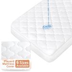 Moonsea Pack and Play Mattress Pad (6 Sizes), Fit for Pamo Babe Portable Playard, Pack and Play Mattress Sheets Cover Protector Waterproof Soft Quilted, Pack and Play Mattress Sheets Fitted