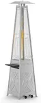 Pyramid Patio Heater, 42000Btu Glass Tube Propane Patio Heater with Wheels, Outdoor Heaters for Patio, Bronze Outdoor Heater for Backyard, Garden, Porch, and Parties