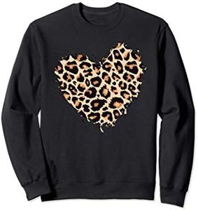 Chemise Cœur Léopard Femme Fille Cœur Léopard Graphique Sweatshirt