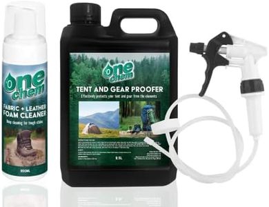 One Chem Outdoor Protection Kit - Tent and Gear Cleaning and Waterproofing - Includes 200ml Foam Cleaner and 2.5L Waterproof Spray - Long Hose Trigger