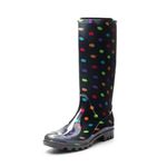 DREAM PAIRS Women Wellington Boots Waterproof Knee High Boots, for Outdoor Garden Hiking Work,Size 4.5,Multispot,SDRB2407W-E