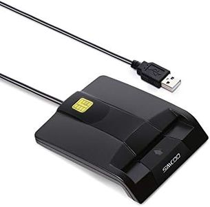 Saicoo DOD Military USB Common Access CAC Smart Card Reader, compatible with Mac OS, Win (Horizontal Version)