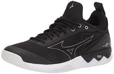 Mizuno 66 Wave Luminous Women's Volleyball Shoe 9 1/2 (0950), Black/White, 7 UK