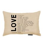 Nicokee Throw Pillow Cover Love Quote 1 Corinthians 13 4-8 Decorative Pillow Case Home Decor 20x12 Inches Pillowcase