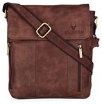 WILDHORN Leather 11 inch Sling Messenger Bag for Men I Multipurpose Crossbody Bag I Travel Bag with Adjustable Strap (Distressed Brown)