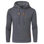 yuyangdpb Men's Novelty Color Block Pullover Hoodie Long Sleeve Casual Sweatshirt Deepgrey S