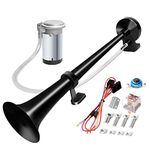 CARFKA Air Horn for Truck Boats Car, 150DB Super Loud Train Horns Kit with 120 PSI Air Compressor (24V with switch button)