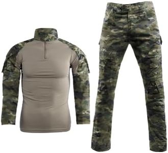 Mens Tactical Military Uniform Set Camouflage Tactical Shirt Pants Gear Suit