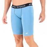 ReDesign Apparels Men Compression Men's Shorts Tights (Nylon) Skins for Gym, Running, Swimming, Cricket, Cycling, Basketball, Yoga, Football, Tennis, Badminton & More (Medium, Sky Blue)