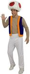 MJPARTY Adult Super Plumber Bros Mushroom Costume Toad Fancy Dress Costume Video Game Shirt Included Male 40/44 (Chest)