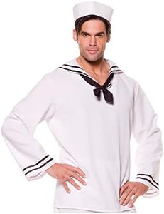 Underwraps Costumes Men's Sailor Costume - Shirt, White/Black, X-Large