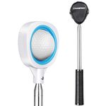 CHAMPKEY Two-Sided 9Ft / 12Ft / 14.5Ft Golf Ball Retriever Lite Version - Premium Stainless Steel Telescopic Golf Ball Picker- Come with Premium Head Cover(9Ft,Blue)