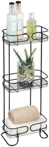 iDesign 27907EU Neo étagère, Rangement Salle de Bain en métal à Trois étage pour Le shampooing et Le Gel Douche, Noir Mat, Taille unique