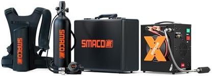 SMACO S700 Mini Scuba Tank 1.9L Portable Scuba Diving Tank Reusable Pony Bottle up to 30 Minutes Dive Time Backup Snorkel Air Tank Kit Diving Oxygen Cylinder for Underwater Exploration Rescue