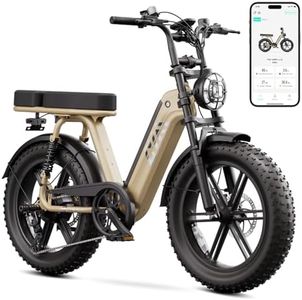 TST Electric Bike for Adults, 1500W Peak Motor Ebike with 48V 15Ah Built-in Battery, 60 Miles Range 28 MPH Electric Bicycle, 20" Fat Tire Step-Thru E Bike with Rear Seat
