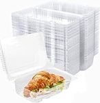 100 Pack Clear Plastic Hinged Food 