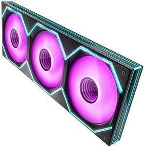 Asiahorse Matrix Pro 360mm Integrated ARGB Case Fan, 3-Zone Controlled 3D Curved Infinite Mirror Light, Low Resistance 2-Support Frame Hydraulic PWM Fan for 360mm PC Liquid Cooling & Gaming Chassis