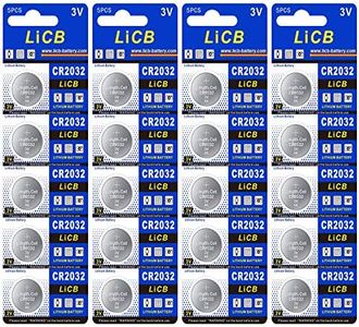 LiCB CR2032 Battery,Long-Lasting & High Capacity CR 2032 3V Coin & Button Cell Lithium Batteries with Adaptive Power and Superior Safety (20-Pack)