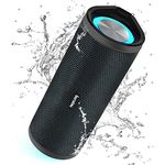 HEYSONG Portable Bluetooth Speaker, Waterproof Wireless Outdoor Speakers with LED Light, Rich Bass, IPX7, 40H Play, TF Card, Dual Pairing for Beach, Boat, Pool, Camping, Bike, Shower, Gifts for Men