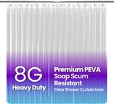 LiBa PEVA 8G Bathroom Shower Curtain Liner, 72" W x 78" H Clear 8G Heavy Duty Waterproof Shower Curtain Liner
