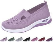 Orthopedic Shoes for Women UK Knit Mesh Lightweight Slip On Walking Shoes Ladies Summer Wide Fit Trainers Arch Support Slip On Foam Shoes Sport and Outdoor Sneakers Running Hiking