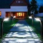 JSOT Solar Path Lights Outdoor - 150 Lumen Bright Solar Pathway Lights, Solar Lights for Outside Waterproof Solar Landscape Lighting Garden Yard Backyard Driveway Walkway, Cool Light & Warm Light