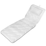 Navaris Full Body Bath Pillow - Quilted Bathtub Spa Cushion Mattress with Ergonomic Head Pillow, Non Slip Suction Cups, Quick Dry Mesh - 125 x 42 cm