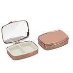 kwmobile 2 Compartment Pill Box - Set of 2X Stainless Steel Travel Box Organizer for Tablets and Prescriptions - Rose Gold