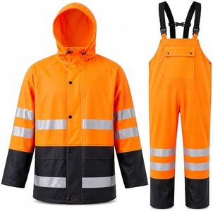 VUVEA Rain Suit For Men & Women Waterproof Heavy Duty Rain Gear Reflective Jacket & Bib Pants for Fishing Outdoor Work Raincoats