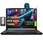 MSI Katana 15.6" 144Hz FHD Gaming Laptop, Intel i7-13620H, 64GB DDR5, 4TB PCIe SSD, 4 Zone RGB Keyboard, Number Pad, NVIDIA GeForce RTX 4070, Windows 11 Home, Black, 256GB Docking Station Set