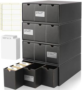 Homthy Trading Cardboard Storage Box 12 Pack with 50 Card Dividers, Card Storage Organizer with Labels Fit for MTG TCG and Sport Cards