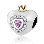 Princess Heart Charms with Crown, F