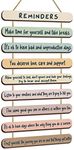 Mental Health Reminders Wall Decors Wooden Hanging Wall Art Counseling Room Decor Positive Psychology Affirmations Feelings Wall Pediments for Home Counseling Office Students Classroom (Cute Color)