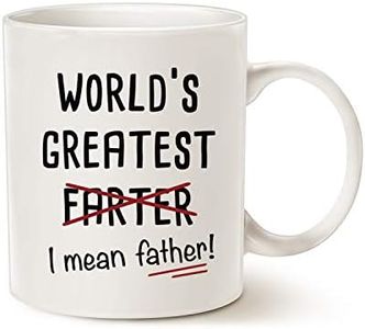 Funny Dad Coffee Mug, World's Greatest F, I Mean Father Best Office and Home, Father Cup White, 11 Oz