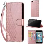 KENHONER Phone Case for iPhone 6 / iPhone 6s, Shockproof Protective Phone Case with Card Slots Kickstand Magnetic Closure compatible iPhone 6 / iPhone 6s Cube-Rose Gold