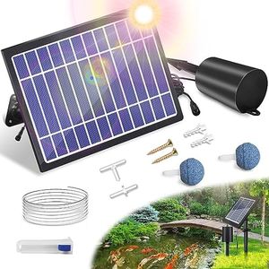 Solar Pond Aerator with Air Pump, 3 Modes(18H/36H/72H) Solar Aerator for Ponds Outdoor, 4W & 2200 mAh Solar Powered Air Pump with Bubble Regulator for Small Fish Pond, Stock Tank, Aquarium Hydroponics