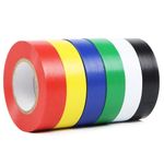 QILIMA Electrical Tape 19 mm x 20 m Vinyl PVC Insulation Electrical Tape, Waterproof Electric Tape for Insulating, Repairing and Protecting Electrical Wires, 6 Rolls