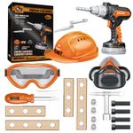 Pairez Toys Tool Sets for Kids 3-5, Electric Toy Drill & Helmet, Goggles, Mask, Construction Tools Play Set, Birthday Gifts for Boys & Girls Age 3 4 5+