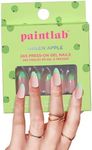 PaintLab Press-On Nails Manicure Kit, Green Apple Almond, 24-Piece Set, Long-Lasting Fake Nails with Glue, File, Prep Pad & Cuticle Stick