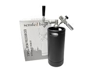 Semfeil Brew 304 Stainless Steel 128oz Growler Tap System Pressurized Beer Keg Growler, Homebrew Mini Keg Growler Carbonation for Craft Beer With CO2 Regulator Faucet, Leak-Proof Ring For Draft