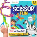 Funcils Toddler Scissor Skills - Art Supplies & Crafts Kit for Kids, Safety Scissors, Fine Motor Toys, Birthday Gifts for Boys & Girls Ages 3, 4, 5, 6, 7 Year Old, Preschool Learning Activities Books