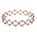 SATLAA 925 Pure Silver Rose Gold Convertible 2 in 1 Ring Cum Bracelets, Adjustable Bracelet for Girl & Women