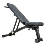 BRAINGAIN Adjustable Bench - Flat, Incline, Decline - Space Saver Home Fitness Gym Equipment