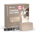 Tractive GPS Tracker & Health Monitoring for Cats (6.5 lbs+) - Market Leading Pet GPS Location Tracker | Wellness & Escape Alerts | Waterproof | Works with Any Collar (Brown)