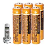 6 Pack NI-MH AAA Rechargeable Batteries 550mAh 1.2V Battery for Panasonic Cordless Phones BT Gigaset