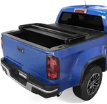 oEdRo Soft Tri-fold Truck Bed Tonneau Cover On Top Compatible with 2015-2024 Chevy Colorado/GMC Canyon with 5ft Bed, Fleetside